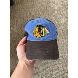 Vintage Chicago Blackhawks Kick10 Pro Gear Pepsi Promo Hat Strapback Blue Black